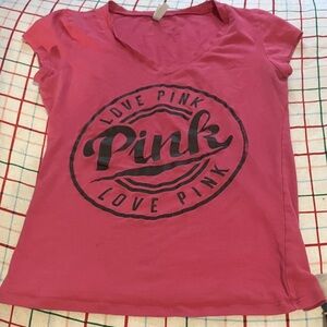 PINK Victoria's Secret Pink Fuchsia Tee with Logo